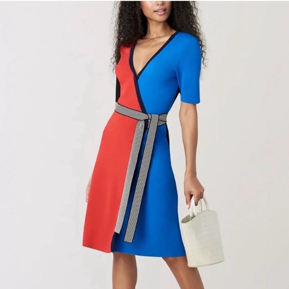 DIANE VON FURSTENBERG FRANCINE HALSTON FLAMU WRAP DRESS. SIZE LARGE, EUC - Picture 1 of 5